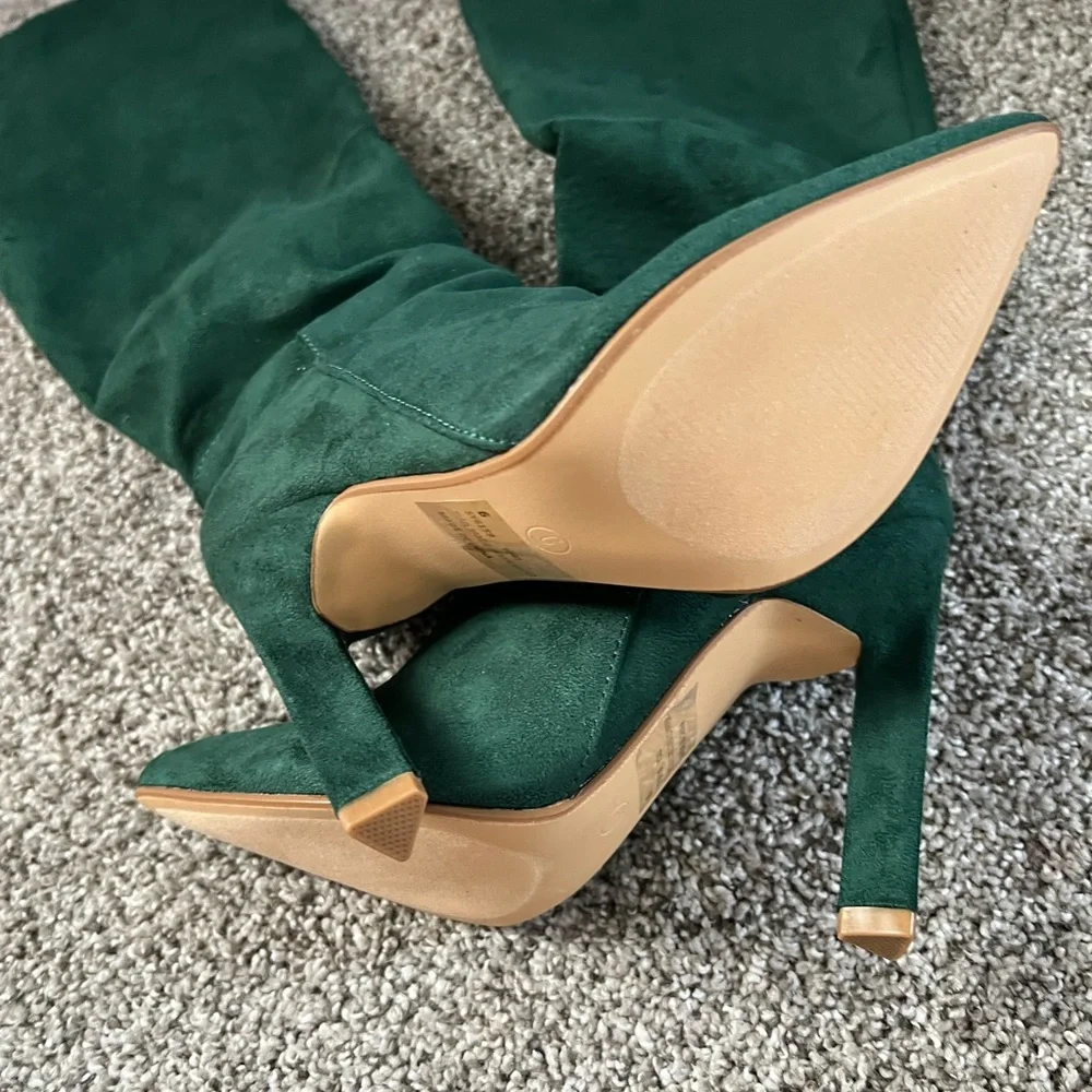 Yoki Over the Knee Green Boots